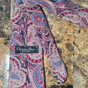 Dior Paisley Silk Tie - Red, Blue, and Gray